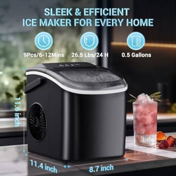 Kismile Self-Cleaning Portable Ice Maker Machine