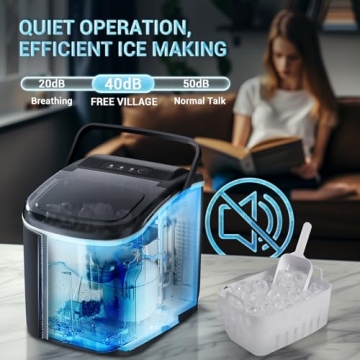 Kismile Self-Cleaning Portable Ice Maker Machine