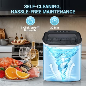Kismile Self-Cleaning Portable Ice Maker Machine