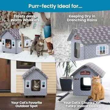 Heated Outdoor Cat House for Winter - PETYELLA