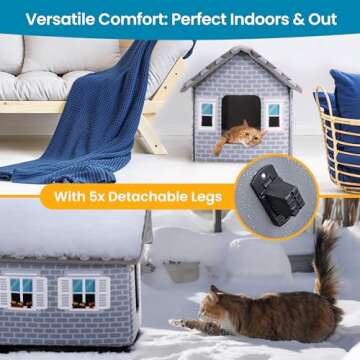 Heated Outdoor Cat House for Winter - PETYELLA