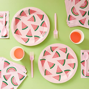 BLUE PANDA Watermelon Paper Plates for Summer Parties