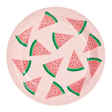 BLUE PANDA Watermelon Paper Plates for Summer Parties