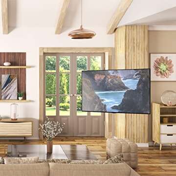 Kanto PDC650 Full Motion Corner TV Mount for 37-inch to 70-inch TVs | Supports up to 125 lbs | Swivel 40° | Tilt +15°/-3° | Black