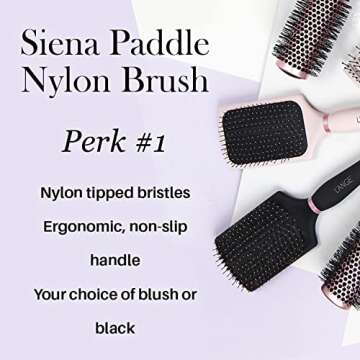 L’ange Hair Siena Paddle Brush for All Hair Types