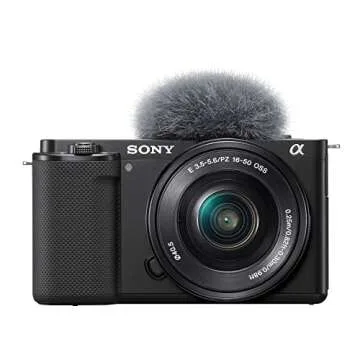Sony Alpha ZV-E10 APS-C Interchangeable Lens Mirrorless Vlog Camera with 16-50mm Lens (Black) Bundle with Vlogger Accessory Kit, Shotgun Microphone, 64GB SD Card, and Holster Camera Case and Accessory
