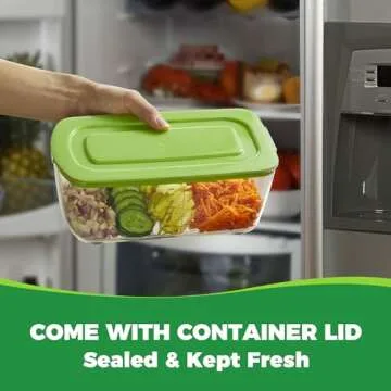 Kitexpert Vegetable Chopper,Onion Mincer,Dicer,Slicer with 8 Blades and Container with Lid,15-in-1 Multifunctional Vegetable Chopper,Home Essentials & Kitchen Gadgets, Salad Chopper.