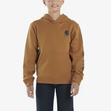 High-Quality Carhartt Boys' Hooded Sweatshirt in Brown