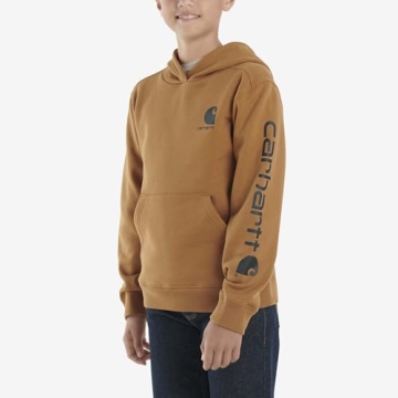 High-Quality Carhartt Boys' Hooded Sweatshirt in Brown