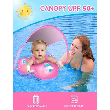 LAYCOL Baby Float with UPF50+ Canopy for Safe Swimming