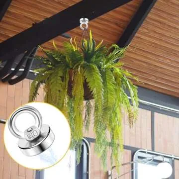 DIYMAG Magnetic Hooks, 40 Lbs Heavy Duty Rare Earth Neodymium Magnet Hooks with Countersunk Hole Eyebolt for Home, Kitchen, Workplace, Office and Garage, Pack of 6