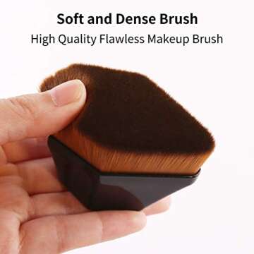 Foundation Brush, Daubigny Iron Type Makeup Brush for Face Blush Liquid Powder Foundation Brush for Blending Liquid, Cream or Flawless Powder Cosmetics with Protective Case (Black)