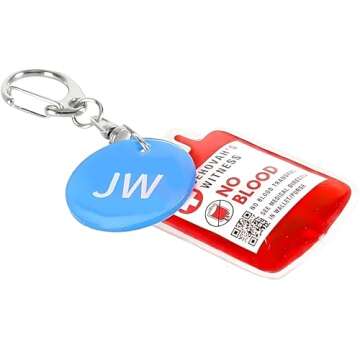 ASVP Shop Jehovah's Witness No Blood Transfusion Key Chain, Ministry Supplies for JW Gifts