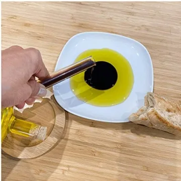 Elegant Glass Olive Oil Vinegar Dispenser with Bamboo Coaster