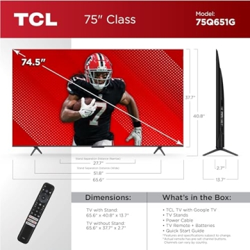 TCL 75-Inch QLED 4K UHD Smart TV for Ultimate Viewing Experience