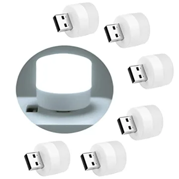 LOYAAUY USB Night Light - 6 White LED Mini Light Bulbs for Home