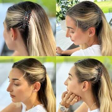 Camila Paris CP33/2 French Hair Side Comb Small Tortoise Shell French Twist Hair Combs Decorative, S...