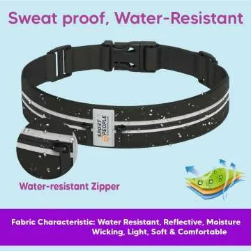 Slim Running Belt with Reflective Pockets for Phones