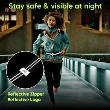Slim Running Belt with Reflective Pockets for Phones