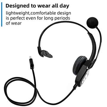 Conambo Bluetooth Headset V5.0, Wireless Headset with Noise Cancelling Microphone, 16Hrs HD Talktime...