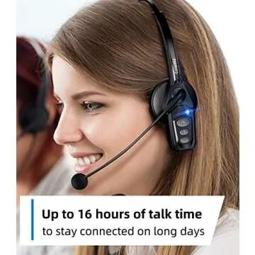 Conambo Bluetooth Headset V5.0 with Noise Cancellation and Comfort