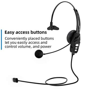 Conambo Bluetooth Headset V5.0 with Noise Cancellation and Comfort