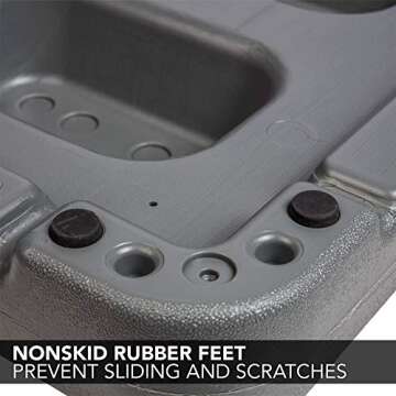 The Step (Made in USA) 4 Inch Stackable Aerobic Exercise Platform (Grey) with Non-Slip Surface and Nonskid Feet to Prevent Sliding