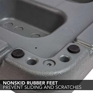 The Step (Made in USA) 4 Inch Stackable Aerobic Exercise Platform (Grey) with Non-Slip Surface and Nonskid Feet to Prevent Sliding