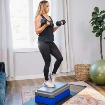 The Step (Made in USA) 4 Inch Stackable Aerobic Exercise Platform (Grey) with Non-Slip Surface and Nonskid Feet to Prevent Sliding