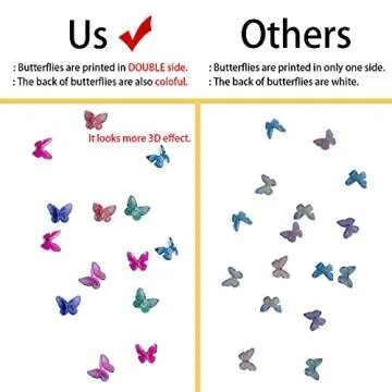 48 Pcs 3D Butterfly Nail Charms - Colorful Acrylic Nail Art Decoration