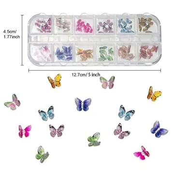 48 Pcs 3D Butterfly Nail Charms for Stunning Nail Art
