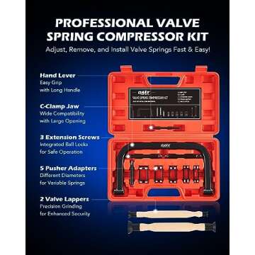 Orion Motor Tech Valve Spring Compressor with C-Clamp and Adapters