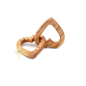 Dacaret Factory Olive Wood Connected Hearts Gift for Love