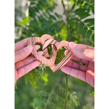 Dacaret Factory Olive Wood Connected Hearts Gift for Love