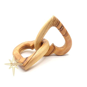 Dacaret Factory Olive Wood Connected Hearts Gift for Love