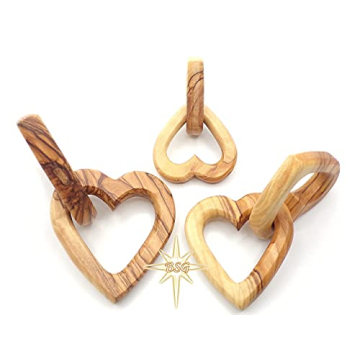 Dacaret Factory Olive Wood Connected Hearts Gift for Love