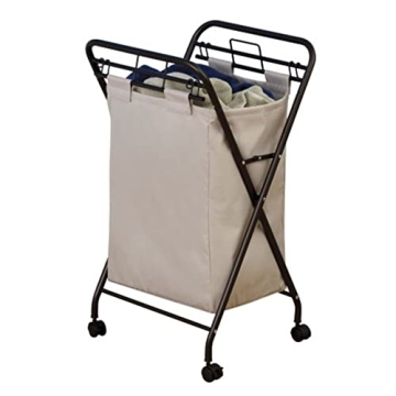Stylish Rolling Laundry Hamper with Removable Bag