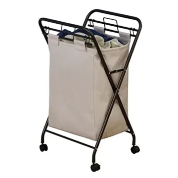 Stylish Rolling Laundry Hamper with Removable Bag