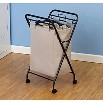 Stylish Rolling Laundry Hamper with Removable Bag
