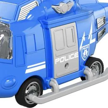 Emergency Vehicle Toy Playsets 4 Pack, Toddler Trucks Rescue Toys for Boys Age 3-5, Ambulance Car Fire Truck Play Police Car Helicopter with Light and Sound Christmas Birthday Gifts for Boys Girls