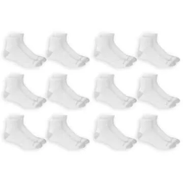 Fruit of the Loom Men's 12 Pair Pack Dual Defense Cushioned Socks - Perfect Comfort!