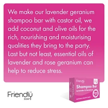 FRIENDLY SOAP Lavender Geranium Shampoo Bar for All Hair Types