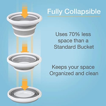 BROOKSTONE Slim Collapsible Bucket - Space Saving Design