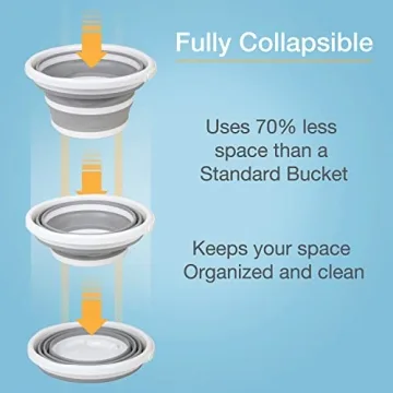 BROOKSTONE Slim Collapsible Bucket - Space Saving Design