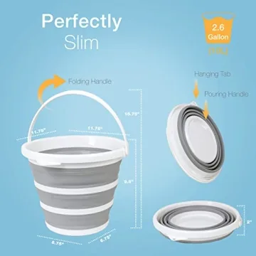 BROOKSTONE Slim Collapsible Bucket - Space Saving Design