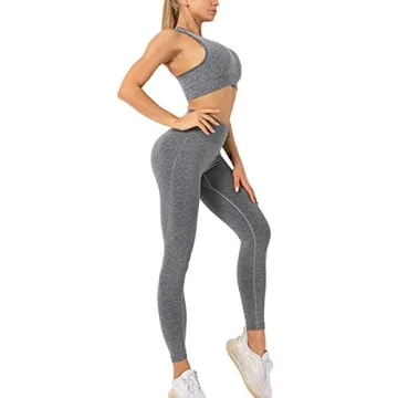 Nicytore Women’s Seamless Yoga Set in Grey - Stylish Comfort