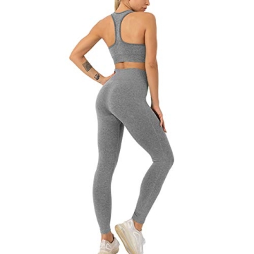 Nicytore Women’s Seamless Yoga Set in Grey - Stylish Comfort