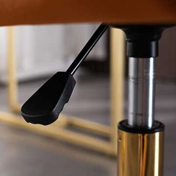 Modern Office Chair, Adjustable Height 360 Revolving Home Office Chair, Swivel Computer Chair, Ergonomic Desk Chair with Universal Wheels and Gold Metal Base for Living Room, Weight Capacity 250 lbs