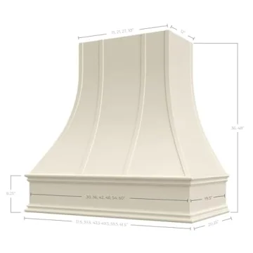 Riley & Higgs Antique White Range Hood Cover for kitchens