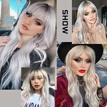 Vigorous Ombre Silver Wigs for Women - Stylish & Natural